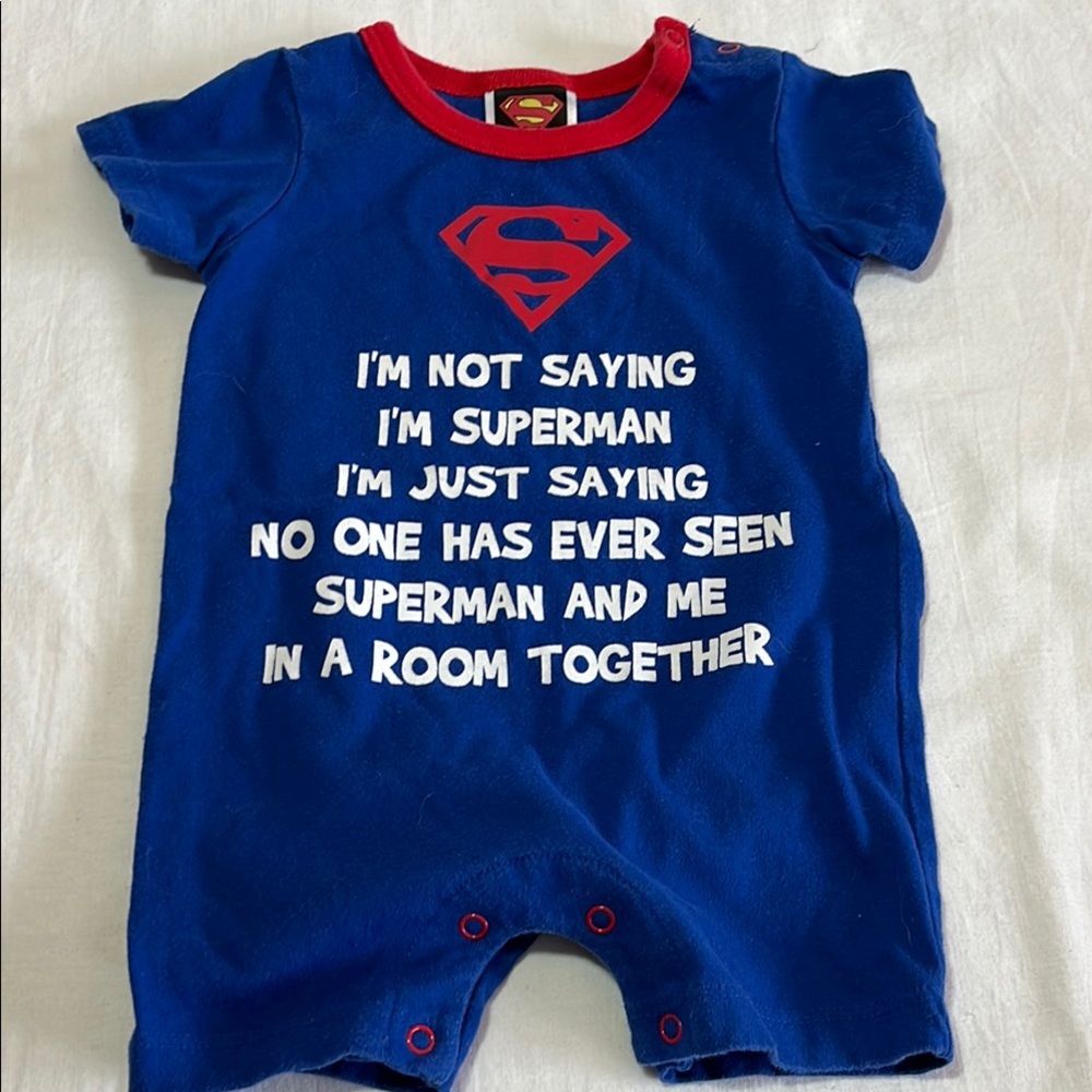 0-3M Blue Superman Baby Romper